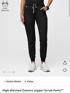 Figs High-Waisted Zamora Jogger Pants - Black